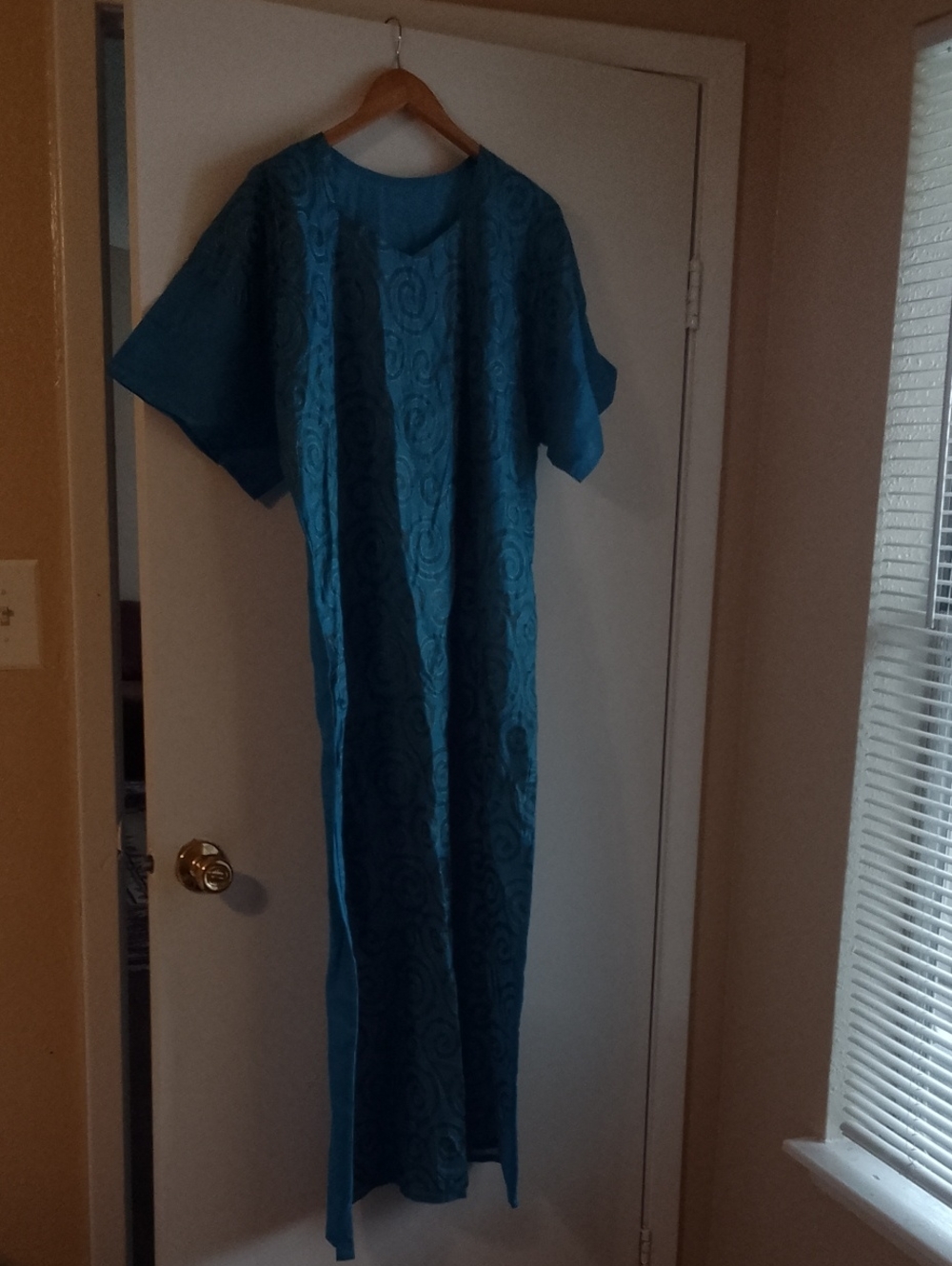 Teal Blue Embossed Maxi Dress - Women Other